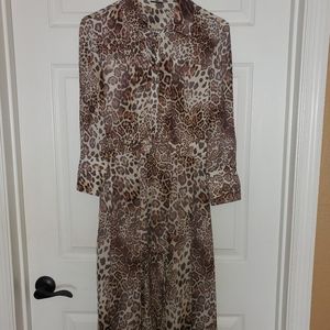 Elie Tahari leopard print shirt dress size 2